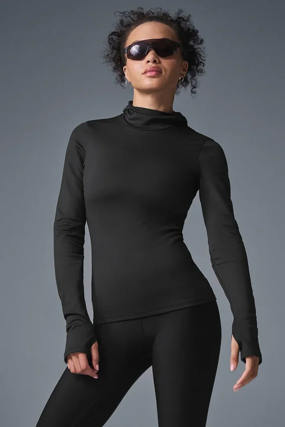 Felpa da corsa con cappuccio Airlift Winter Warm — Nero