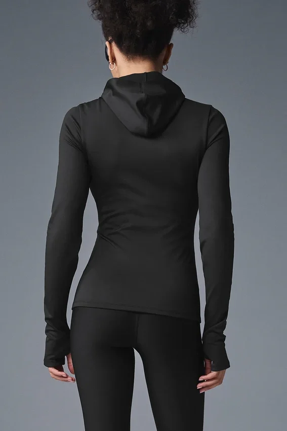 Felpa da corsa con cappuccio Airlift Winter Warm — Nero