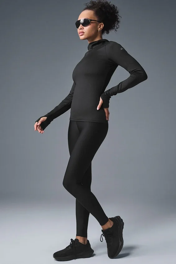 Felpa da corsa con cappuccio Airlift Winter Warm — Nero