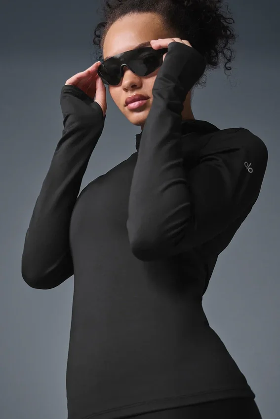 Felpa da corsa con cappuccio Airlift Winter Warm — Nero