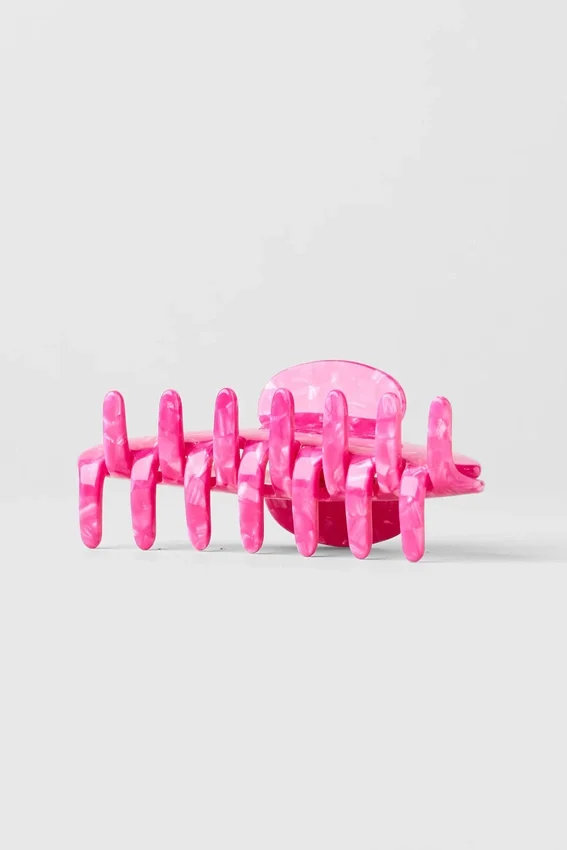 Fermaglio a artiglio anni '90 - Conchiglia rosa paradiso