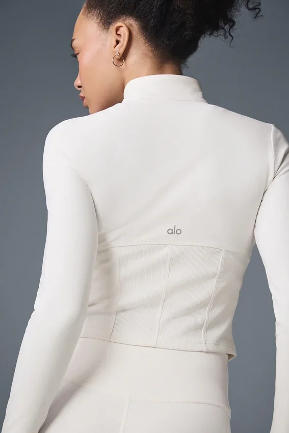 Giacca a zip integrale Airbrush Corset - Avorio