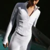 Giacca Airbrush Corset con zip integrale - Bianco
