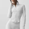 Giacca Airbrush Corset con zip integrale - Bianco