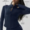 Giacca Airbrush Corset con zip integrale - Blu navy