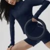 Giacca Airbrush Corset con zip integrale - Blu navy