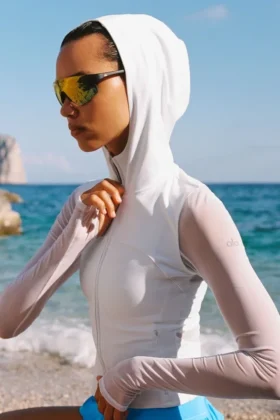 Giacca Alo Softsculpt Superset con zip integrale - Bianco