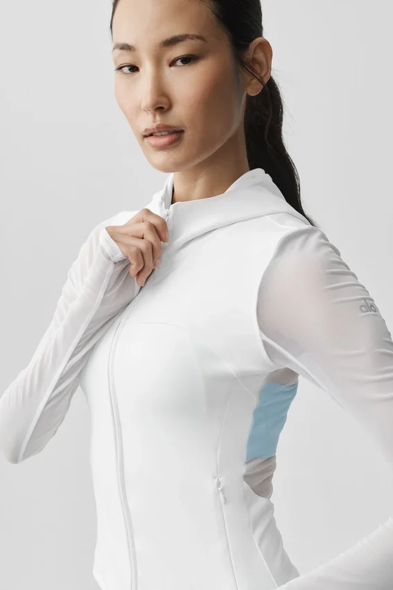 Giacca Alo Softsculpt Superset con zip integrale - Bianco