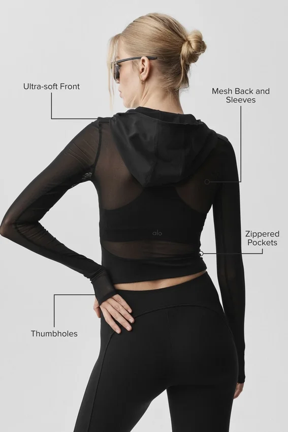 Giacca Alo Softsculpt Superset con zip integrale - Nero