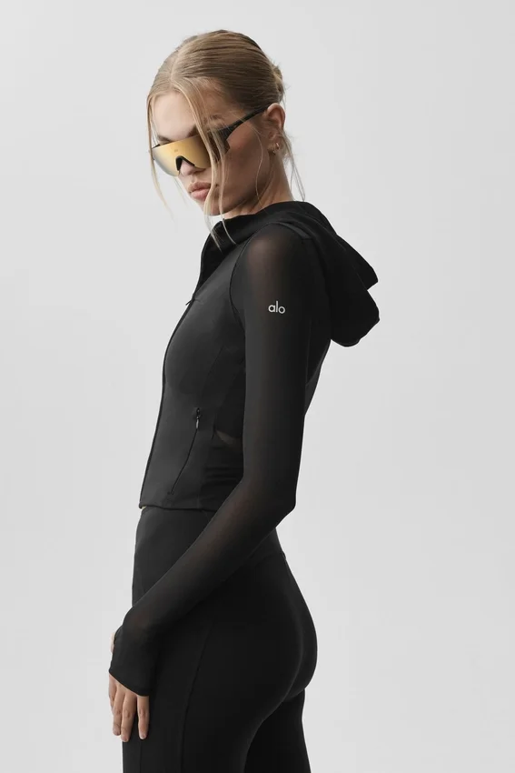 Giacca Alo Softsculpt Superset con zip integrale - Nero