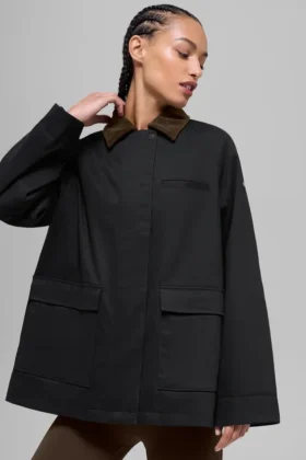 Giacca Barn in twill - Nero/Espresso