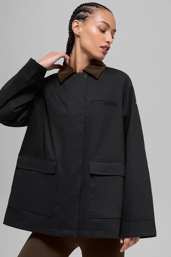 Giacca Barn in twill - Nero/Espresso