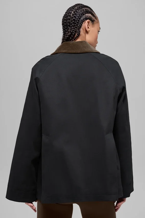 Giacca Barn in twill - Nero/Espresso
