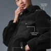 Giacca-camicia con bordi in sherpa - Nero