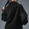 Giacca-camicia con bordi in sherpa - Nero