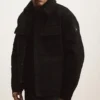 Giacca-camicia in tela - Nero