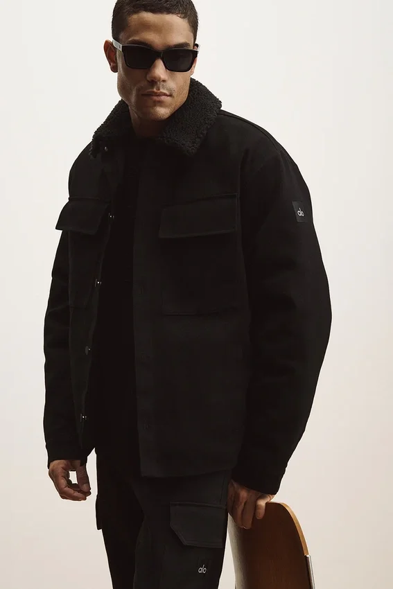 Giacca-camicia in tela - Nero