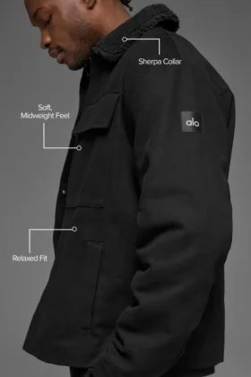 Giacca-camicia in tela – Nero