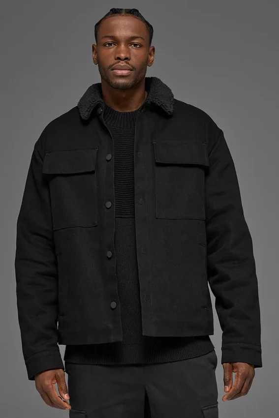 Giacca-camicia in tela - Nero