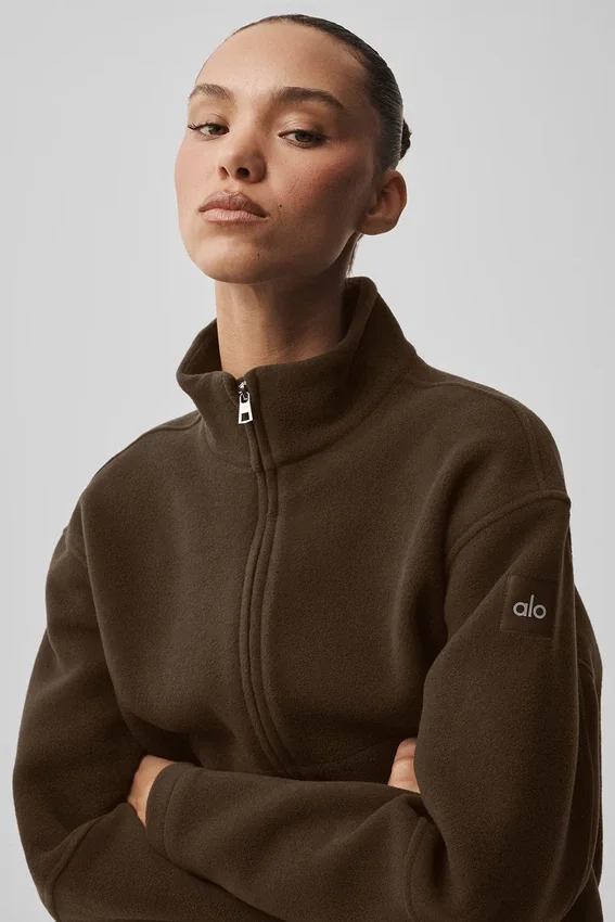 Giacca City Girl in lana double face - Espresso