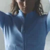 Giacca con corsetto Airbrush e zip integrale - Blu Provenza chiaro