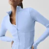 Giacca con corsetto Airbrush e zip integrale - Blu Provenza chiaro