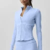 Giacca con corsetto Airbrush e zip integrale - Blu Provenza chiaro