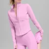 Giacca con corsetto Airbrush e zip integrale - Rosa Candy Heart