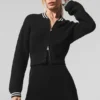 Giacca con zip integrale in maglia Tennis Club Sweater - Nero/Avorio