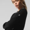 Giacca con zip integrale in maglia Tennis Club Sweater - Nero/Avorio