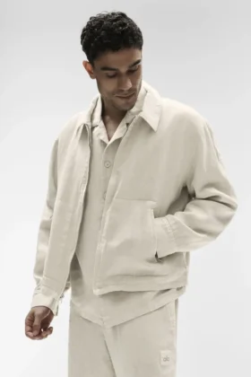 Giacca con zip integrale Linen Days - Colore osso