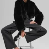 Giacca corta chic in pelliccia sintetica - Nero