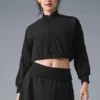 Giacca corta con doppia chiusura e zip integrale - Nero