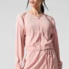 Giacca corta con microplissettatura - Rosa quarzo