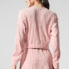 Giacca corta con microplissettatura - Rosa quarzo