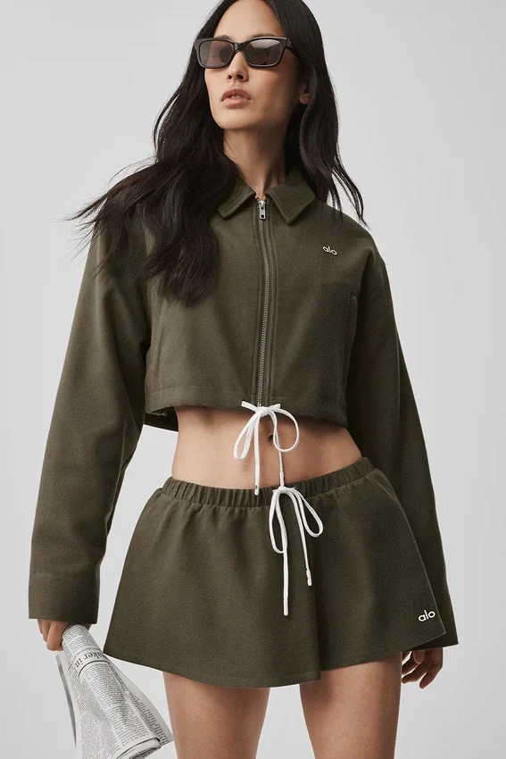 Giacca corta con zip integrale "Fan Favorite" - Verde oliva