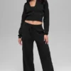 Giacca corta con zip integrale in maglia Scholar - Nero