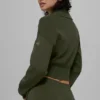 Giacca corta con zip integrale in maglia Scholar - Verde oliva