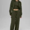 Giacca corta con zip integrale in maglia Scholar - Verde oliva