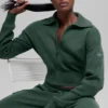Giacca corta con zip integrale in maglia Scholar - Verde trifoglio