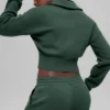 Giacca corta con zip integrale in maglia Scholar - Verde trifoglio