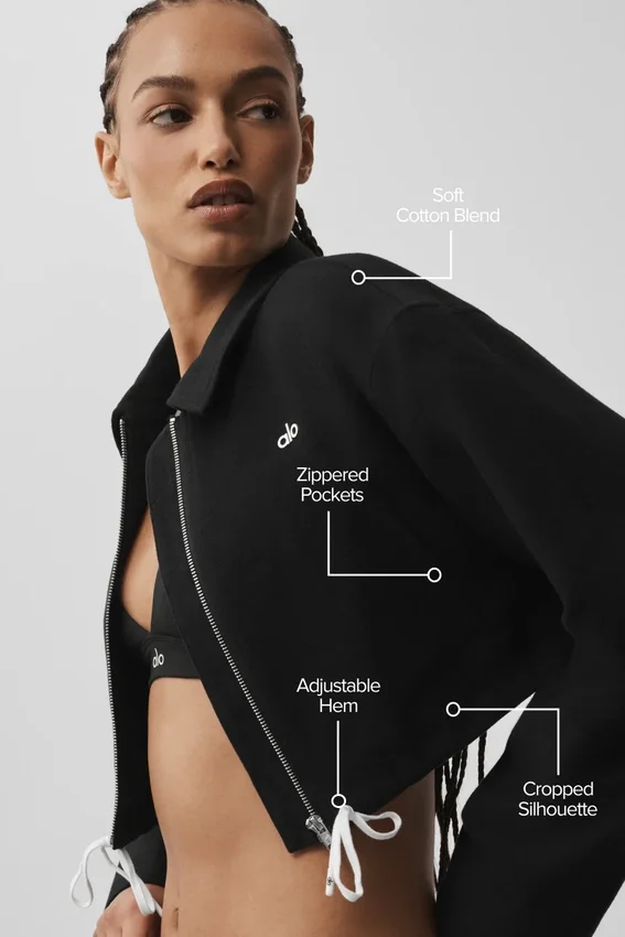 Giacca corta con zip integrale, la preferita dai fan - Nero
