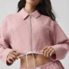 Giacca corta Fan Favorite con zip integrale - Rosa vintage