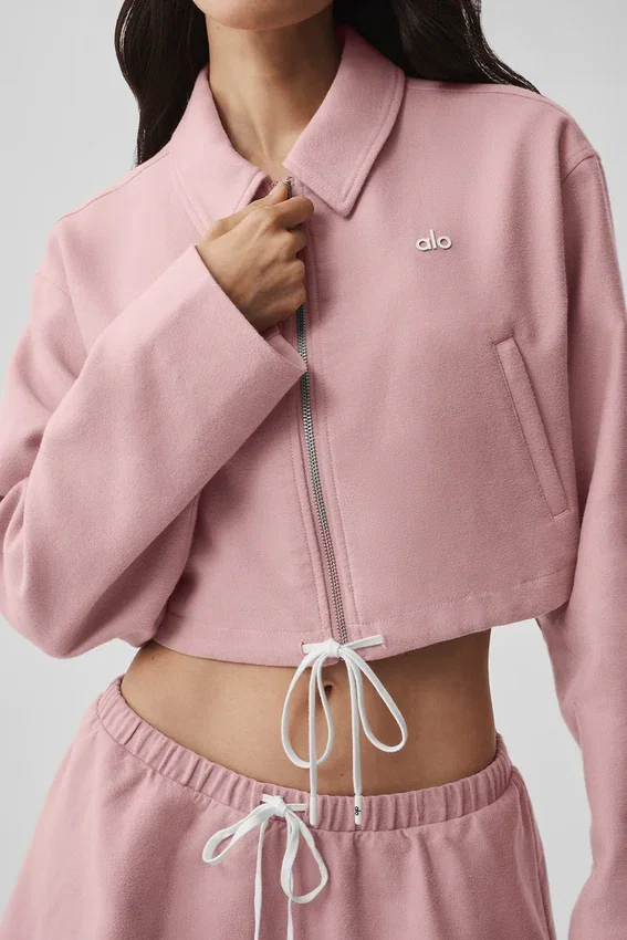 Giacca corta Fan Favorite con zip integrale - Rosa vintage