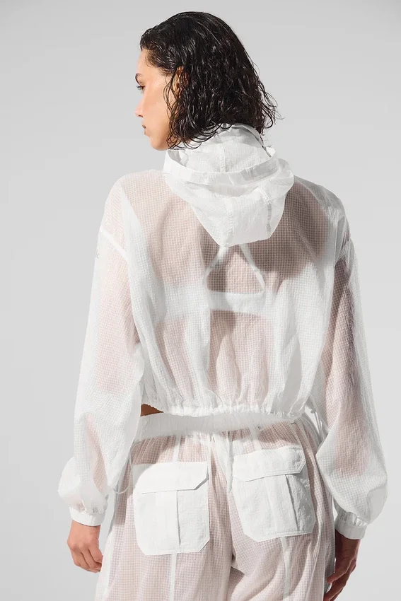 Giacca corta Game Time con zip integrale - Bianca