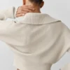 Giacca corta in maglia Scholar con zip integrale - Avena melange