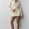 Giacca corta in maglia Scholar con zip integrale - Avena melange