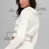 Giacca corta in maglia Scholar con zip integrale - Avorio