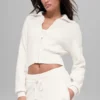 Giacca corta in maglia Scholar con zip integrale - Avorio