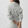 Giacca corta in maglia Scholar con zip integrale - Bianco melange
